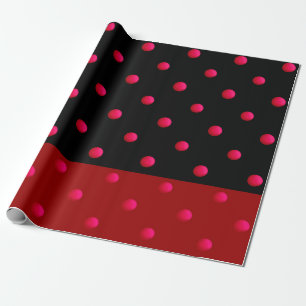Mooie, achtergrond, polka stip, rood en rood cadeaupapier