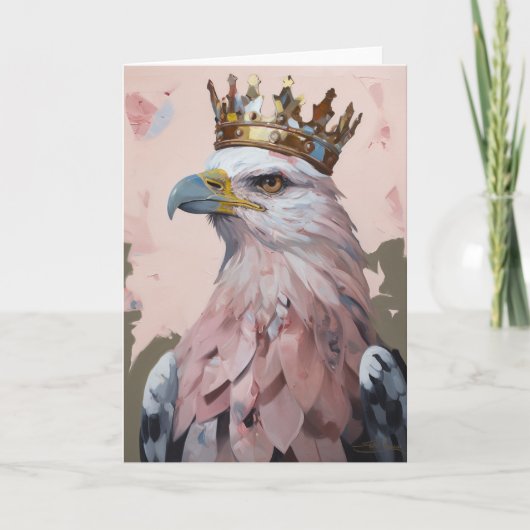 Mooie adelaar in een kroon alle gelegenheden kaart (Voorkant)