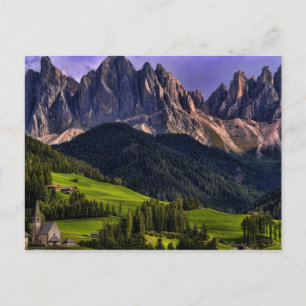 Mooie afgelegen eenzame kerk St Maddalena Briefkaart