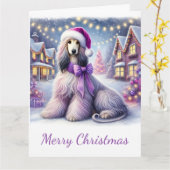 Mooie Afghaanse hond in het kerstdorp Kaart (Gele Bloem)