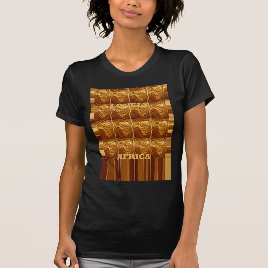 Mooie Afrika kaart Vector Patroon Art Design Print T-shirt (Voorkant)