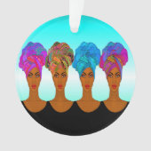 Mooie Afrikaanse Amerikaanse vrouw Ornament (voorkant)