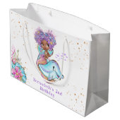 Mooie Afrikaanse Amerikaanse Zeemeermin Birthday P Groot Cadeauzakje (Achterkant Gekanteld)