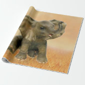 Mooie Afrikaanse Baby olifant Cadeaupapier (Uitgerold)