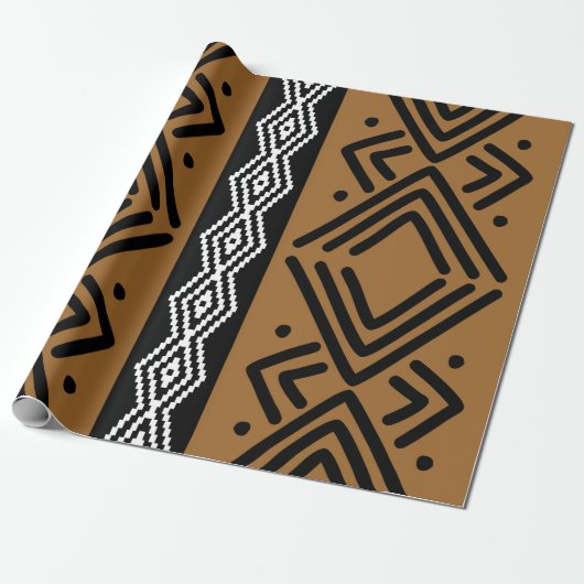 Mooie Afrikaanse Bogolan Gift Wrap Cadeaupapier (Uitgerold)