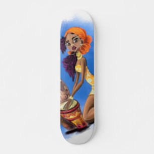 Mooie Afrikaanse drummer Girl-skateboard Skateboard