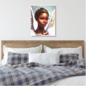 Mooie Afrikaanse engel Canvas Afdruk (Insitu (Slaapkamer))