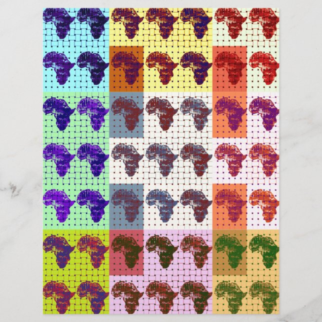 Mooie Afrikaanse kaart Checkered Pap art etnisch (Voorkant)