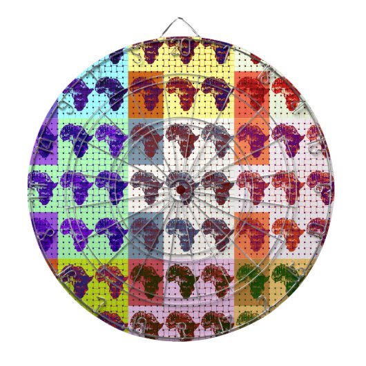 Mooie Afrikaanse kaart Checkered Pap art etnisch Dartbord (Voorkant)