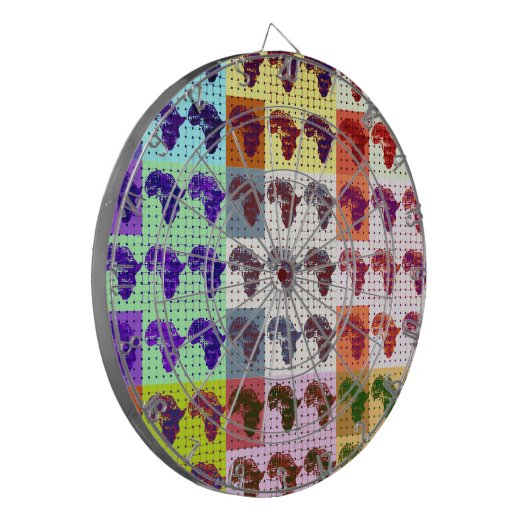 Mooie Afrikaanse kaart Checkered Pap art etnisch Dartbord (Voorkant Links)