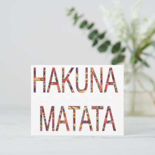 Mooie Afrikaanse kleuren Hakuna Matata Art Briefkaart (Staand voorkant)