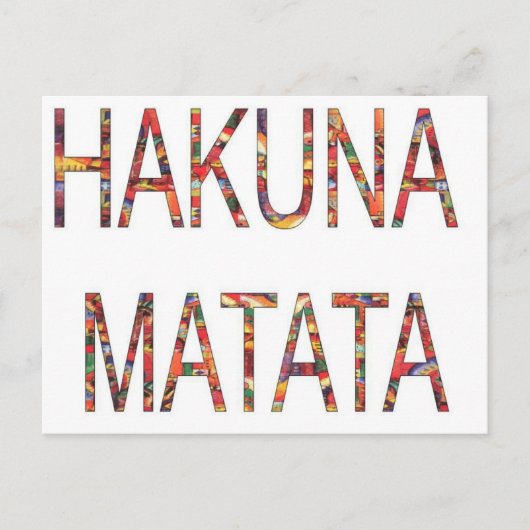 Mooie Afrikaanse kleuren Hakuna Matata Art Briefkaart (Voorkant)