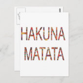 Mooie Afrikaanse kleuren Hakuna Matata Art Briefkaart (Voorkant / Achterkant)