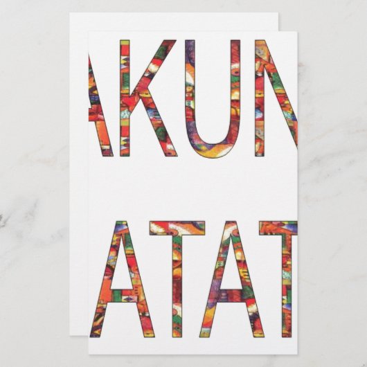 Mooie Afrikaanse  kleuren Hakuna Matata Art Briefpapier (Voorkant / Achterkant)