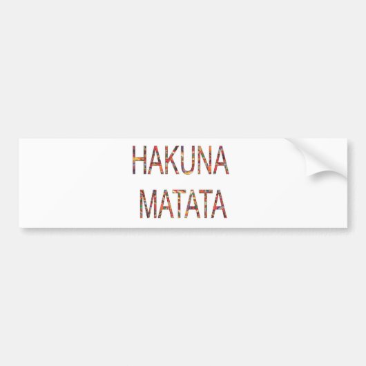 Mooie Afrikaanse kleuren Hakuna Matata Art Bumpersticker (Voorkant)