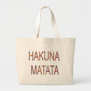 Mooie Afrikaanse kleuren Hakuna Matata Art Grote Tote Bag