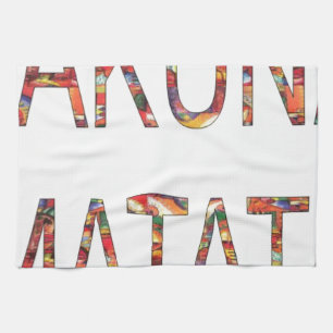 Mooie Afrikaanse kleuren Hakuna Matata Art Theedoek