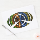 Mooie Afrikaanse kleurrijke cirkelvormige illustra Ovale Sticker (Envelop)