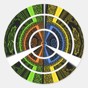 Mooie Afrikaanse kleurrijke cirkelvormige illustra Ronde Sticker