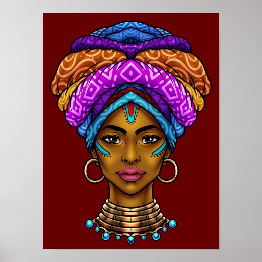 Mooie Afrikaanse koningin Poster (Voorkant)