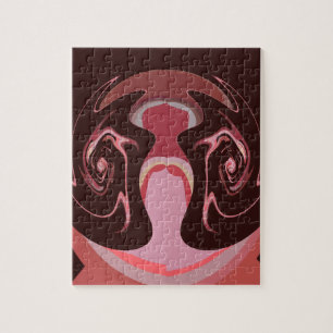 Mooie Afrikaanse Maroon Motief Print Design Legpuzzel