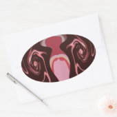 Mooie Afrikaanse Maroon Motief Print Design Ovale Sticker (Envelop)