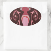 Mooie Afrikaanse Maroon Motief Print Design Ovale Sticker (Tas)