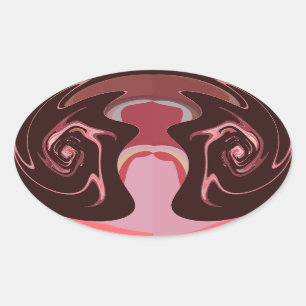 Mooie Afrikaanse Maroon Motief Print Design Ovale Sticker