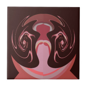 Mooie Afrikaanse Maroon Motief Print Design Tegeltje