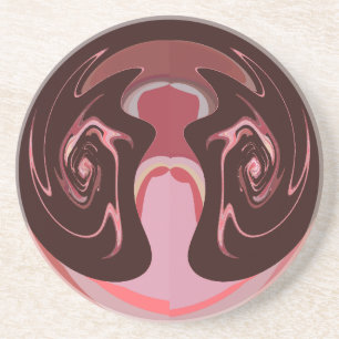 Mooie Afrikaanse Maroon Motief Print Design Zandsteen Onderzetter