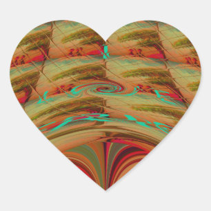 Mooie Afrikaanse traditionele Gouden Bruin Motief Hart Sticker