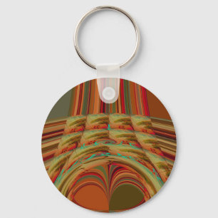 Mooie Afrikaanse traditionele Gouden Bruin Motief Sleutelhanger