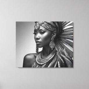 Mooie Afrikaanse vrouw Canvas Afdruk