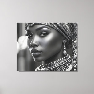 Mooie Afrikaanse vrouw Canvas Afdruk
