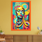 Mooie Afrikaanse vrouw Canvas Afdruk (Insitu (Woonkamer))