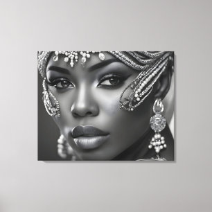 Mooie Afrikaanse vrouw Canvas Afdruk