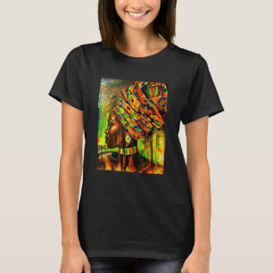 Mooie Afrikaanse vrouw Kente-patroon Afrikaanse T-shirt