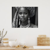 Mooie Afrikaanse vrouw Poster (Keuken)