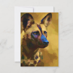 Mooie Afrikaanse wilde hond Bedankkaart