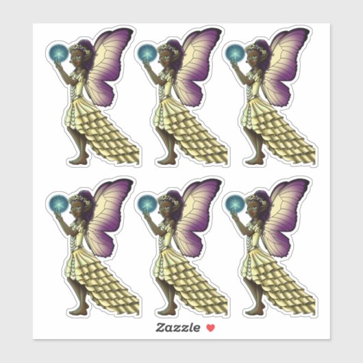 Mooie Afro-Amerikaanse feeën Sticker (Vel)