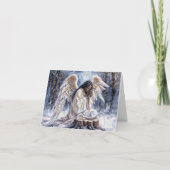 Mooie Afro-Amerikaanse kerstengel Kaart (Voorkant)