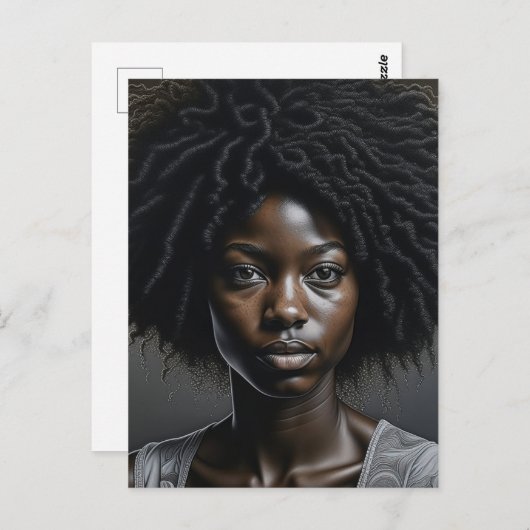 Mooie Afro-Amerikaanse vrouw AI Art Blank Briefkaart (Voorkant / Achterkant)