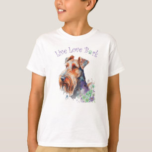Mooie Airedale-hond bloemig T-shirt