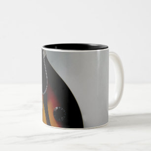Mooie akoestische gitaar tweekleurige koffiemok