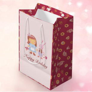 Mooie Alice Konijn Roze Tea Party Verjaardag Medium Cadeauzakje