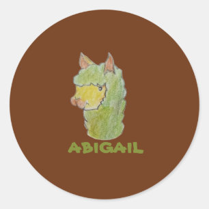 Mooie alpaca gezichts kunst ronde sticker