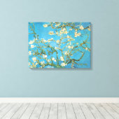 Mooie amandelblauw met antiek schilderblauw canvas afdruk (Insitu (Houten vloer))