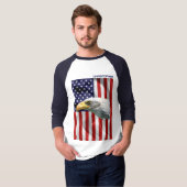 Mooie Amerikaanse adelaar, de Amerikaanse vlag, pa T-shirt (Voorkant volledig)