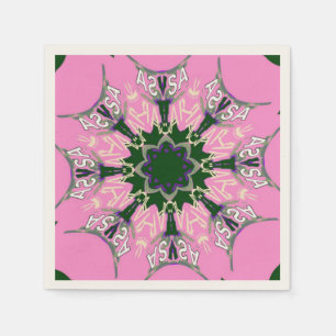 Mooie Amerikaanse Baby roze monogram kunst Servetten