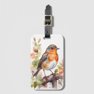Mooie Amerikaanse Robin Bird Waterverf Bagagelabel